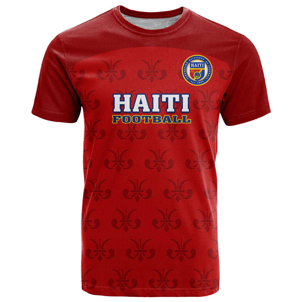 Custom Haiti Football T-Shirt Les Grenadieres World Cup Red Version Graphic Tee