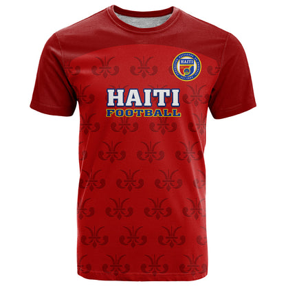 Custom Haiti Football T-Shirt Les Grenadieres World Cup Red Version Graphic Tee