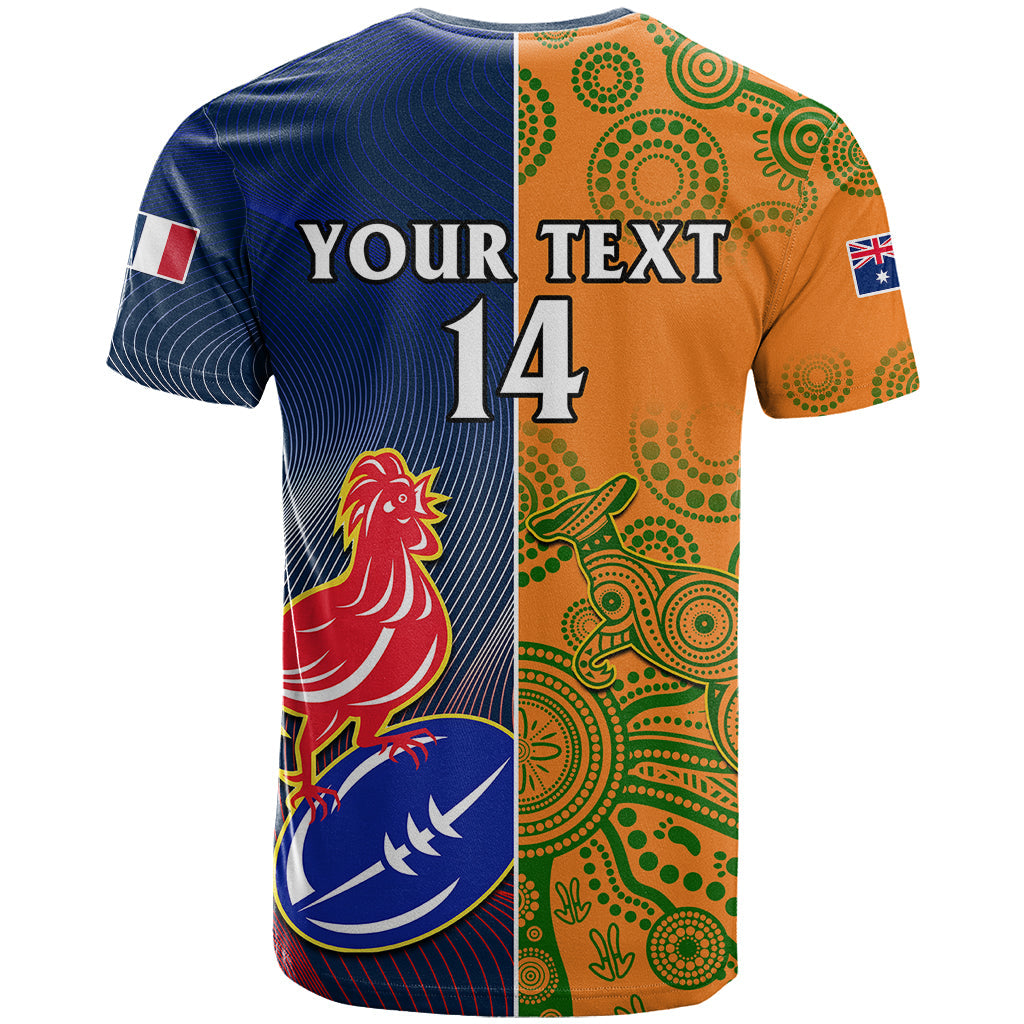 Custom France And Australia Rugby T-Shirt World Cup Le Bleus Wallabies Together Graphic Tee