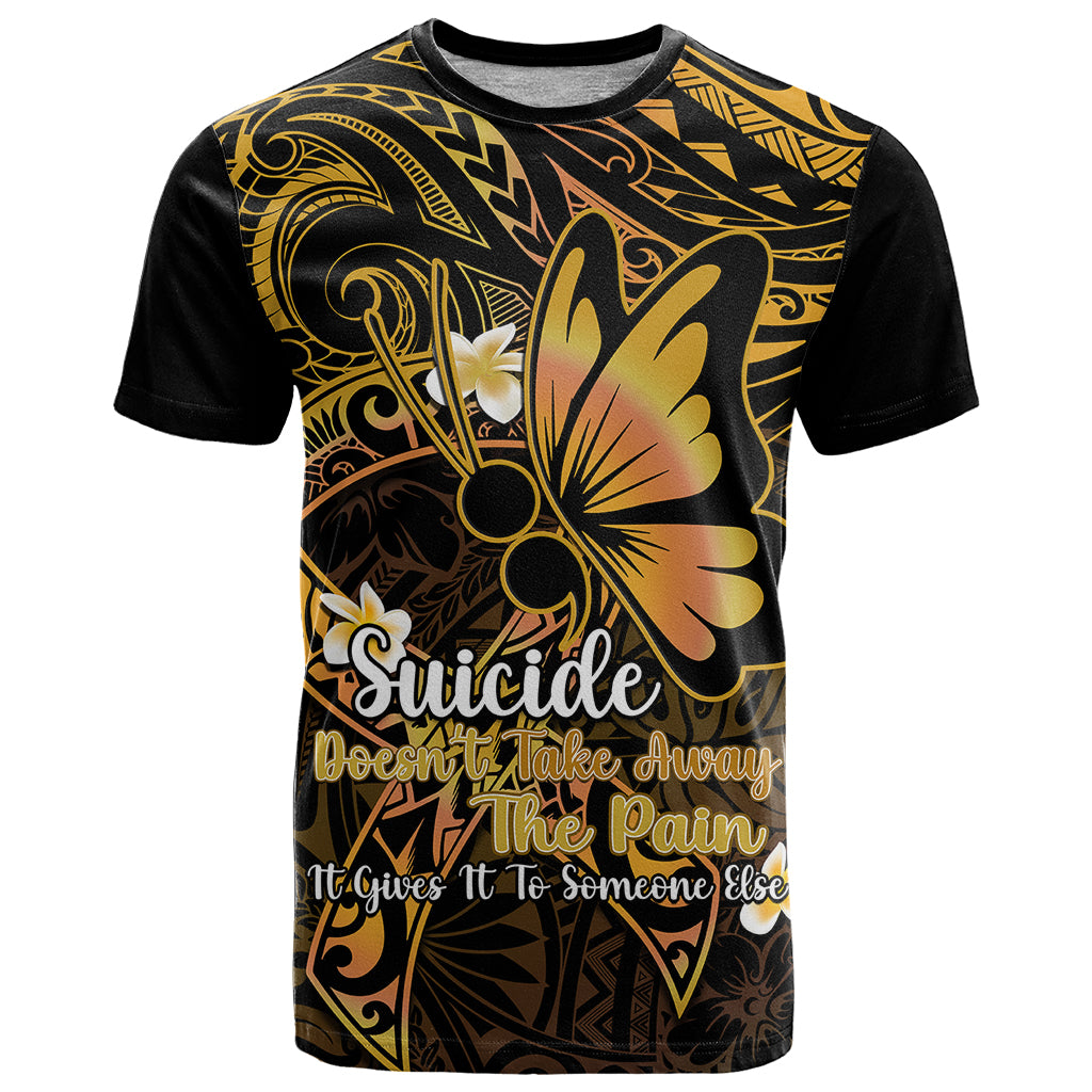Polynesia Suicide Prevention Awareness T-Shirt Your Life Is Worth Living For Polynesian Purple Pattern Graphic Tee