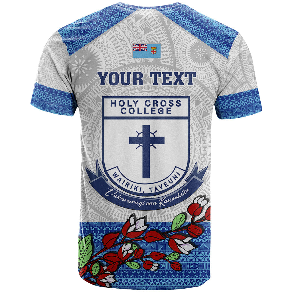 Personalised Fiji Holy Cross College T-Shirt Happy 50th Anniversary Fijian Tagimoucia Tapa Pattern Graphic Tee