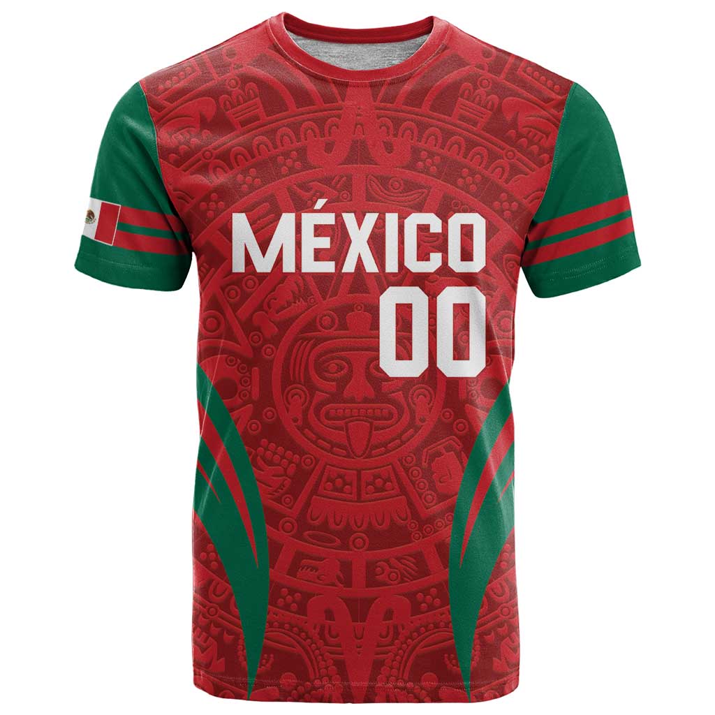 Custom Baseball Mexico 2024 T-Shirt Aztec Calendar Pattern - Dynamic Style Graphic Tee