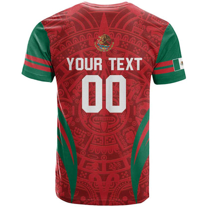Custom Baseball Mexico 2024 T-Shirt Aztec Calendar Pattern - Dynamic Style Graphic Tee