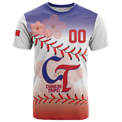 Custom Baseball Chinese Taipei T-Shirt National Plum Blossom - Dynamic Style Graphic Tee