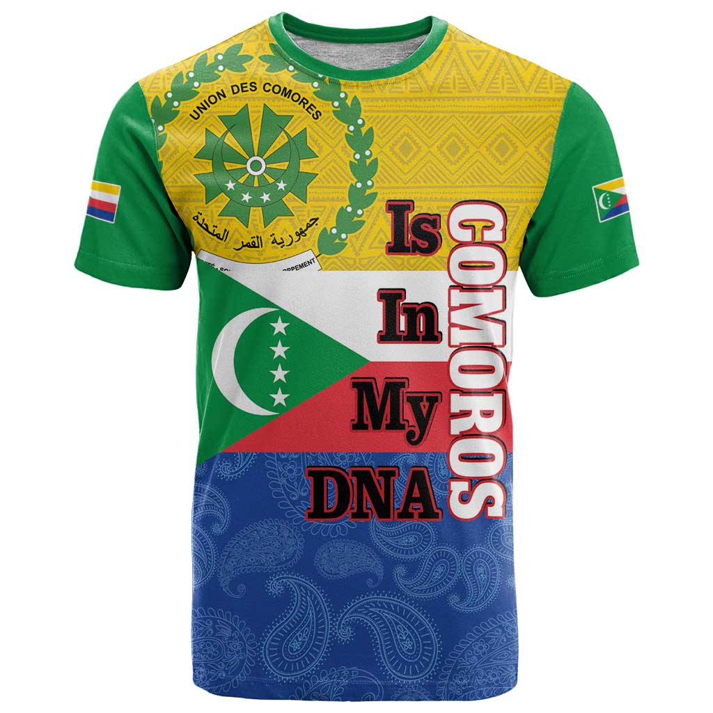 Comoros Is In My DNA T-Shirt Udzima wa Komori - African Paisley Pattern Graphic Tee