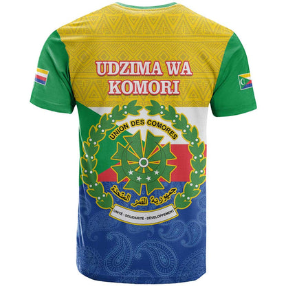 Comoros Is In My DNA T-Shirt Udzima wa Komori - African Paisley Pattern Graphic Tee