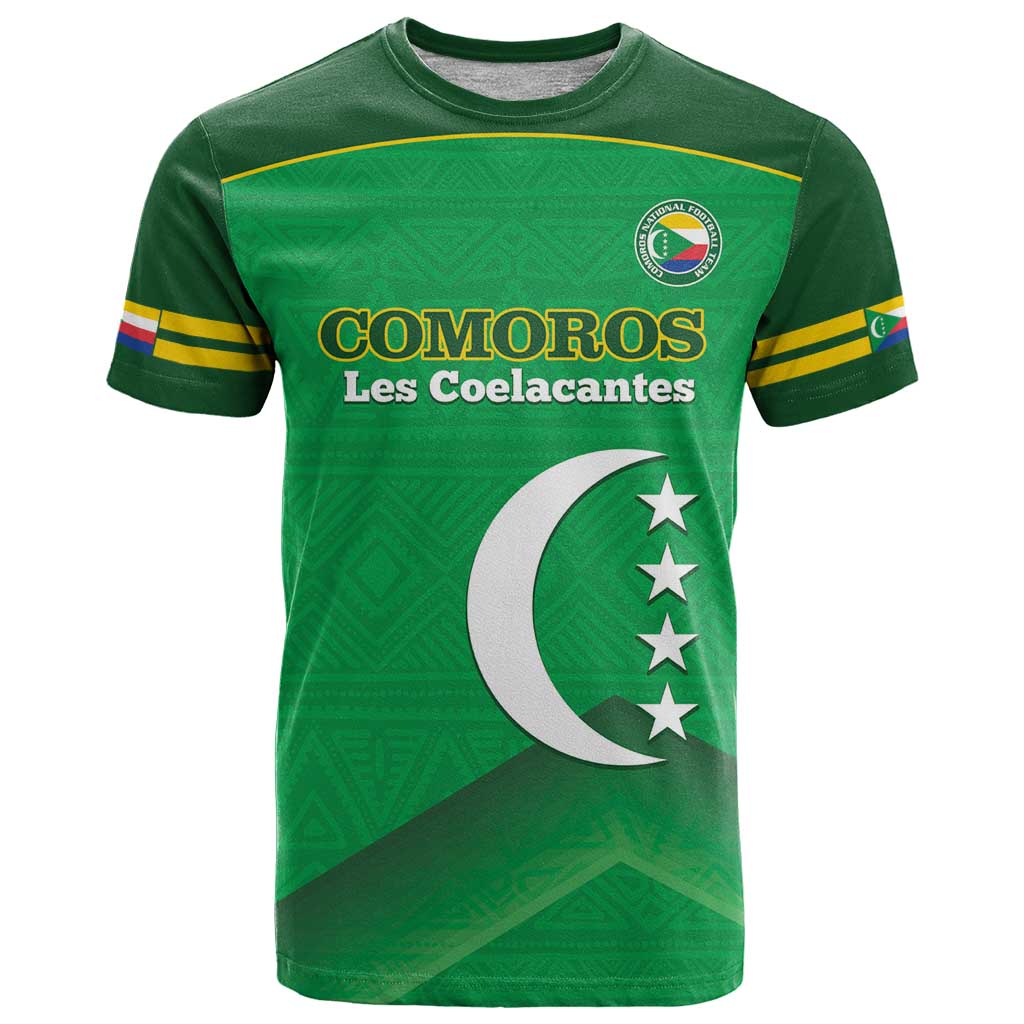 Custom Comoros Football T-Shirt Allez Les Coelacantes Graphic Tee