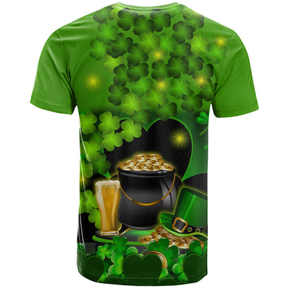 Happy St Patricks Day T-Shirt La Fheile Padraig Shamrock Style Graphic Tee