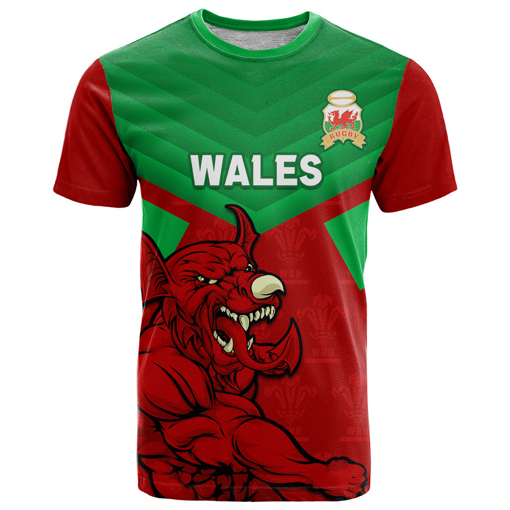 Custom Wales Rugby T-Shirt 2024 Six Nations Come On Cymru Mascot Sporty Graphic Tee