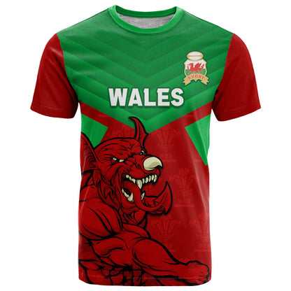 Custom Wales Rugby T-Shirt 2024 Six Nations Come On Cymru Mascot Sporty Graphic Tee