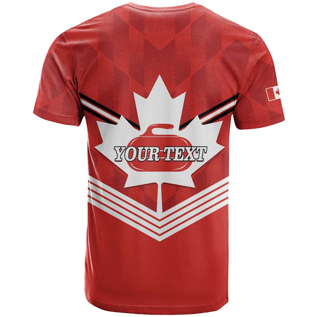 Personalized Canada Curling T-Shirt Maple Leaf Red Version Graphic Tee