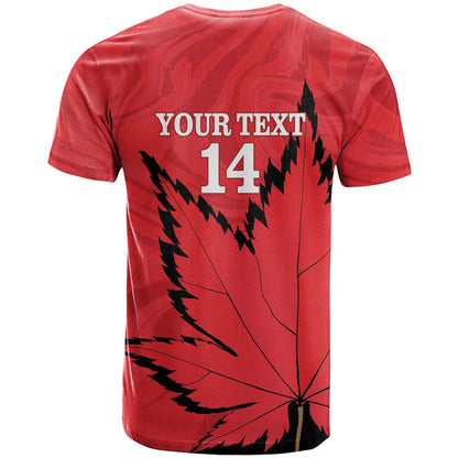 Custom Canada Curling T-Shirt Go Maple Leaf Marble Style Graphic Tee