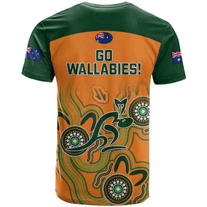 Australia Rugby T-Shirt Go Wallabies Aboriginal World Cup Graphic Tee
