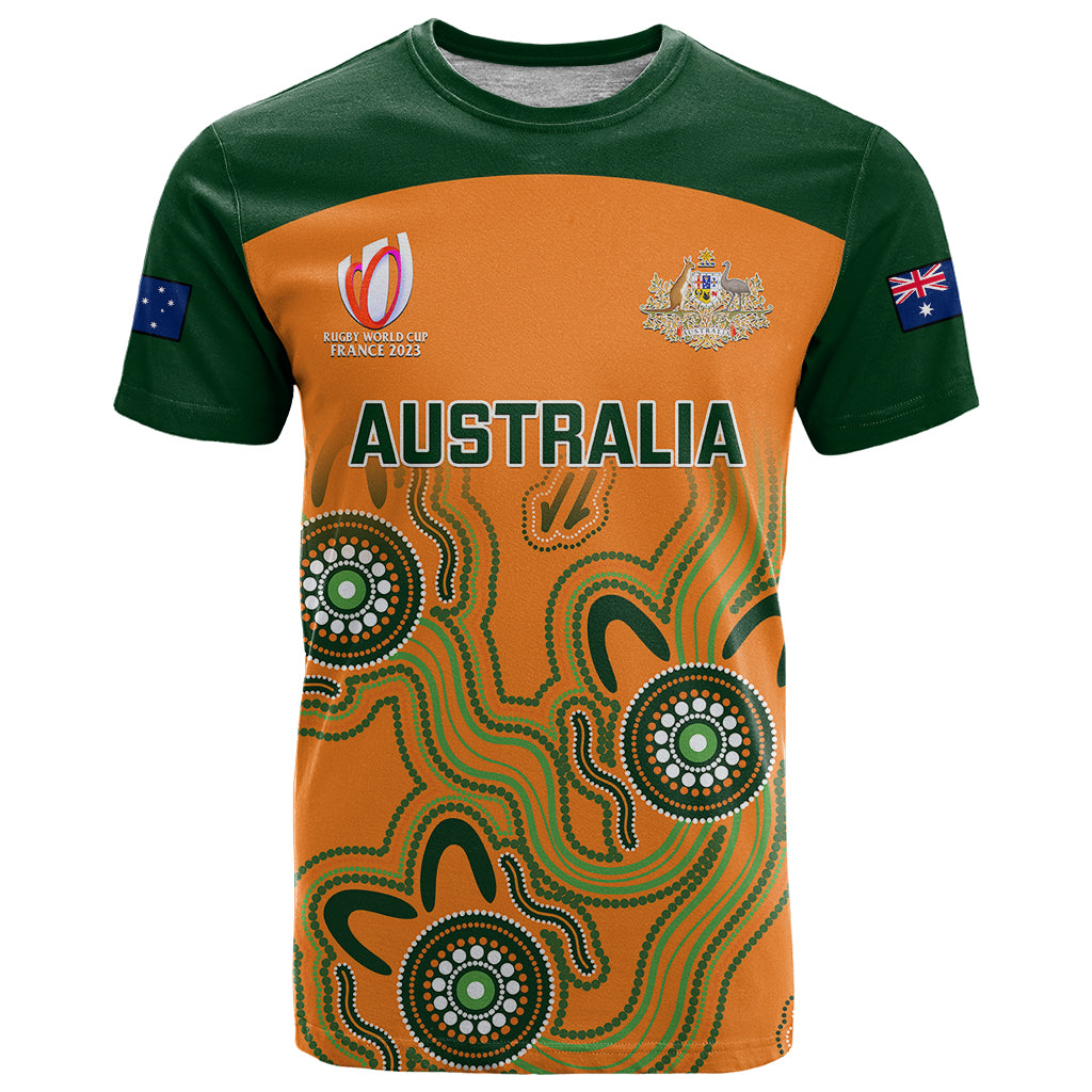 Personalised Australia Rugby T-Shirt Go Wallabies Aboriginal World Cup Graphic Tee