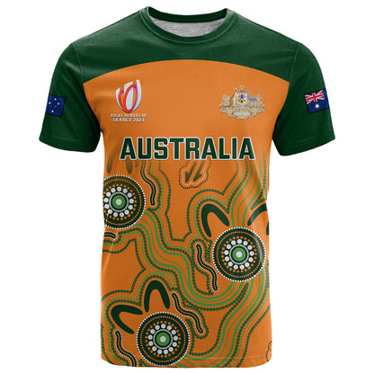 Personalised Australia Rugby T-Shirt Go Wallabies Aboriginal World Cup Graphic Tee