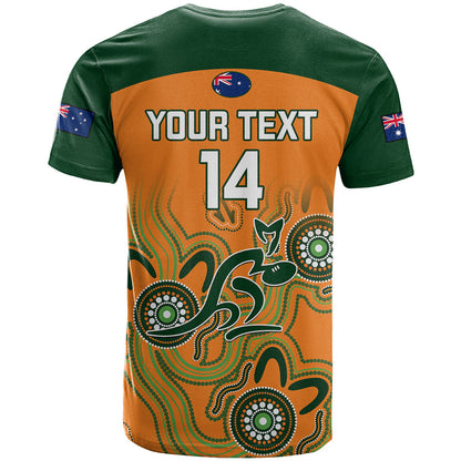 Personalised Australia Rugby T-Shirt Go Wallabies Aboriginal World Cup Graphic Tee