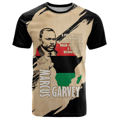 Marcus Garvey Day T-Shirt UNIA Flag Mix African Map Graphic Tee