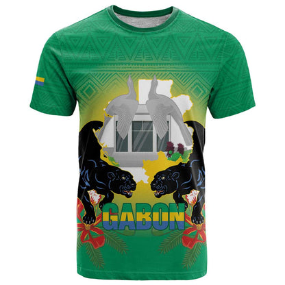 Gabon Independence Day T-Shirt Memorial Leon Mba Monument Graphic Tee