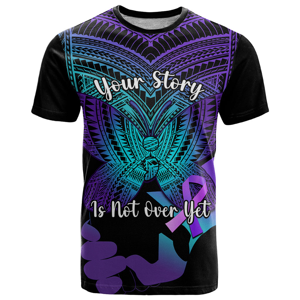 Suicide Awareness Your Story Is Not Over Yet T-Shirt Polynesian Butterfly Tattoo Graphic Tee