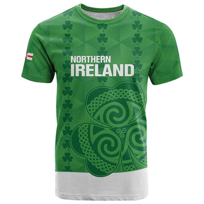 Custom Northern Ireland T-Shirt Go Green and White Army Graphic Tee