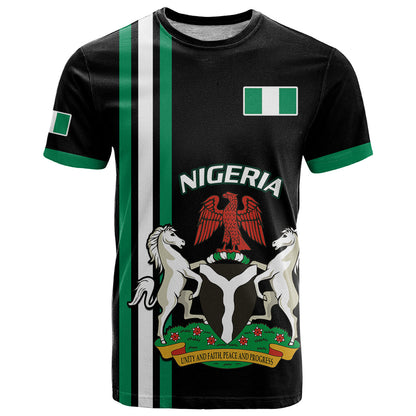 Personalised Nigeria T-Shirt Nigeria Coat Of Arms Simple Style Graphic Tee