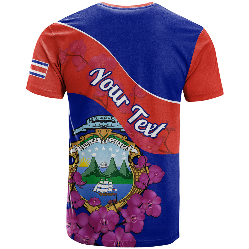 Personalised Costa Rica T-Shirt Coat Of Arms Mix Purple Orchid Graphic Tee