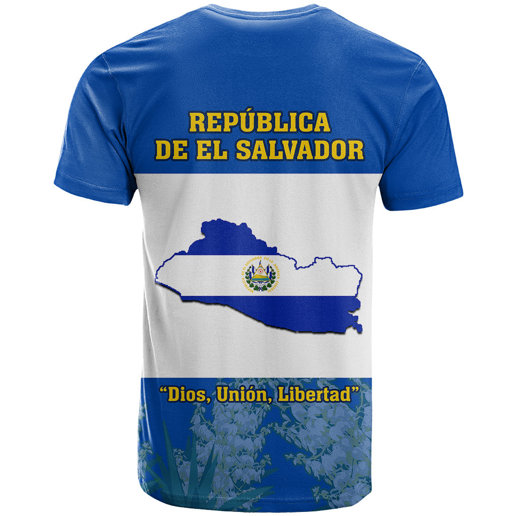 El Salvador T-Shirt Coat Of Arms Mix Flor De Izote Graphic Tee