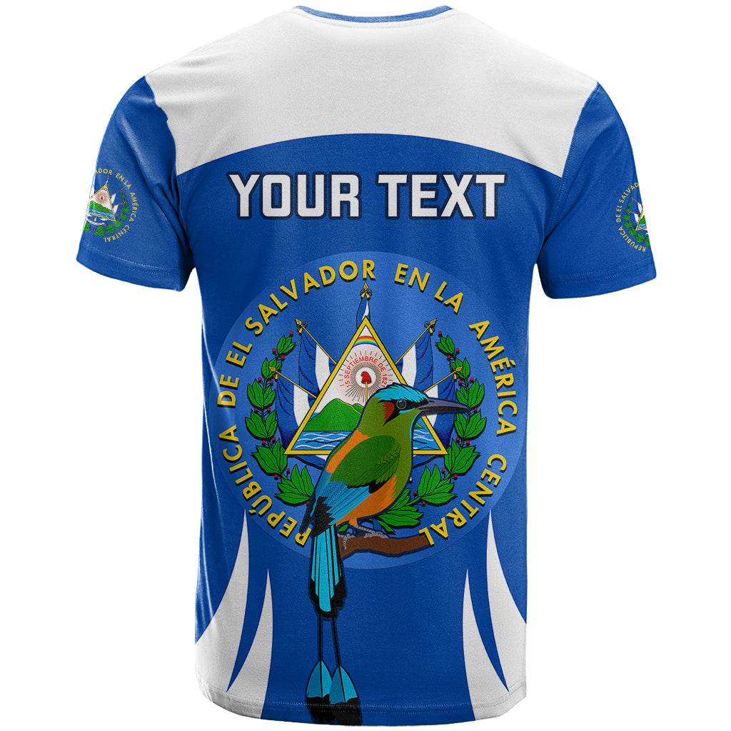 Custom El Salvador Independence Day T-Shirt Torogoz With Coat Of Arms Proud Graphic Tee