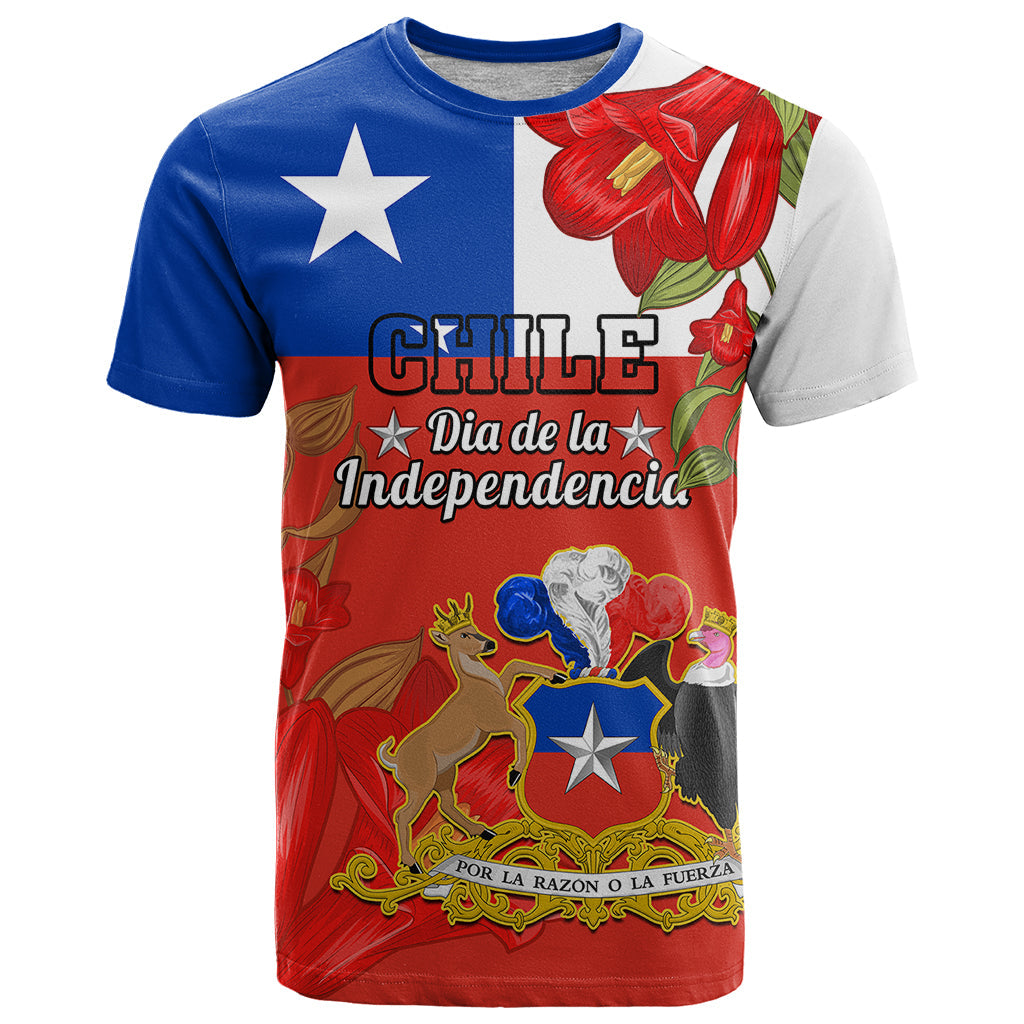 Custom Chile Independence Day T-Shirt Chilean Copihue Felices Fiestas Patrias Graphic Tee
