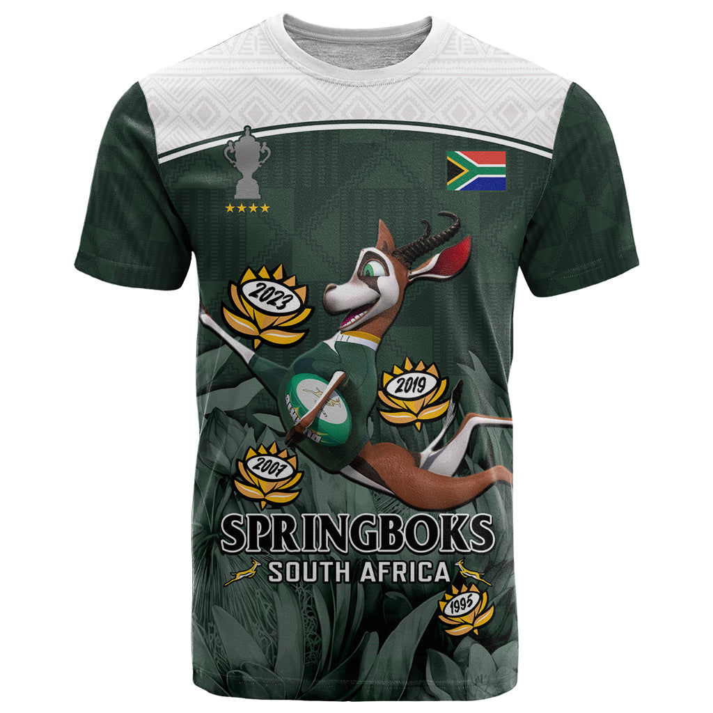 South Africa Rugby T-Shirt Springboks 4th Champions World Cup Proud Bokke Graphic Tee
