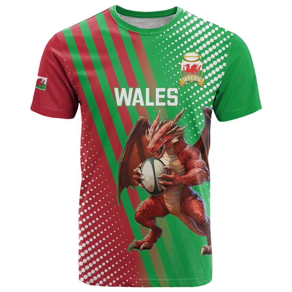 Custom Wales Rugby 2025 T-Shirt Go Welsh Dragon Sporty Style Graphic Tee