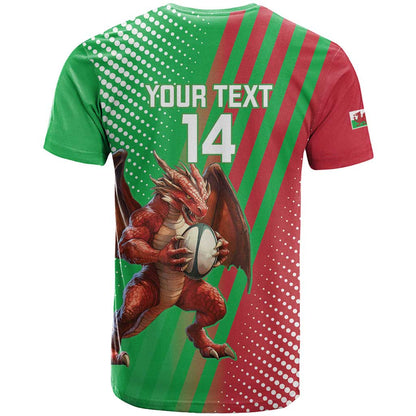 Custom Wales Rugby 2025 T-Shirt Go Welsh Dragon Sporty Style Graphic Tee