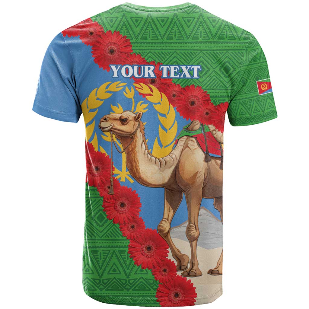 Personalised Eritrea Arabian Camel T-Shirt Gerbera Flower Flag Color Graphic Tee