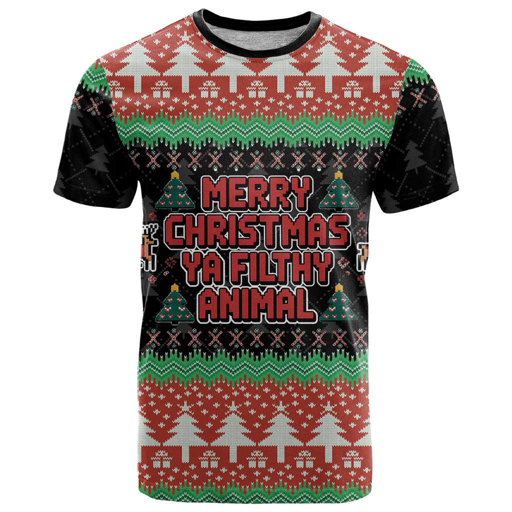 Merry Christmas Ya Filthy Animal T-Shirt Retro Christmas Humor Graphic Tee