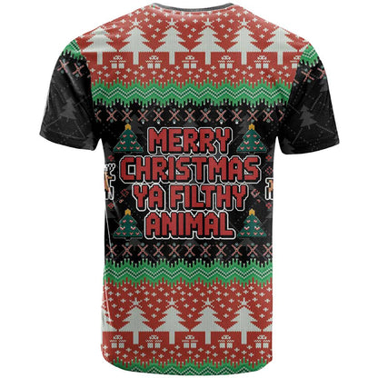 Merry Christmas Ya Filthy Animal T-Shirt Retro Christmas Humor Graphic Tee