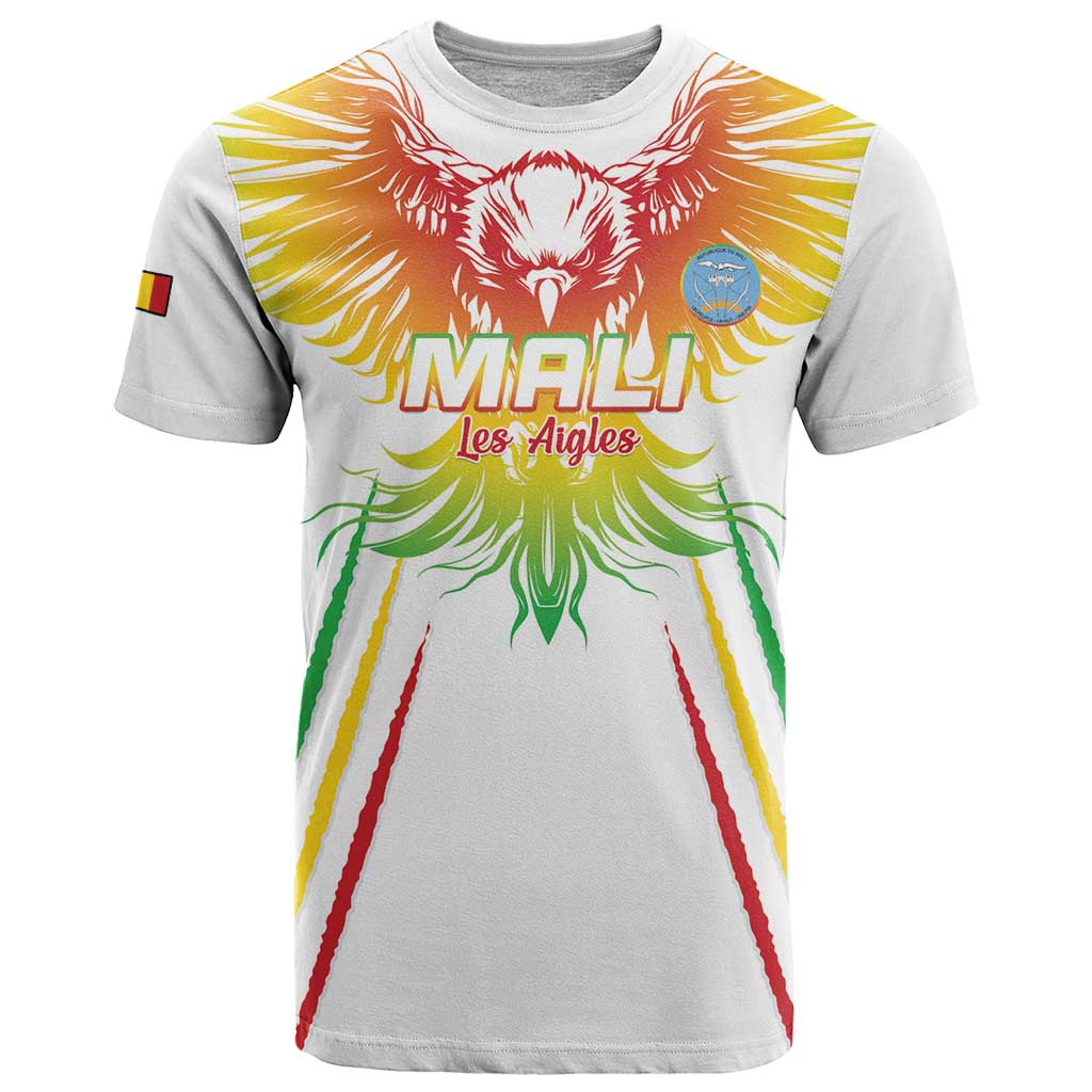 Custom Mali Football T-Shirt Go Les Aigles White Color Graphic Tee