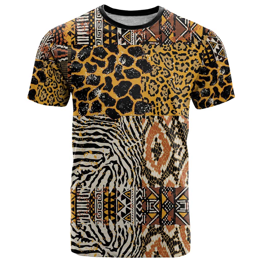 African Tribal Pattern With Wild Animal Skins T-Shirt Graphic Tee