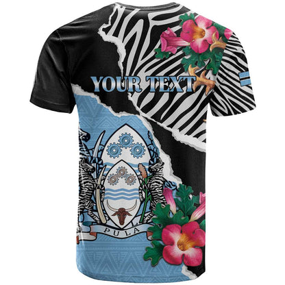 Personalized Botswana Independence Day T-Shirt Coat Of Arms Devils Claw Graphic Tee