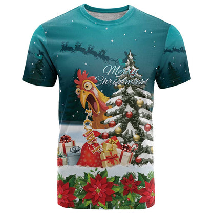 F Caw F Chicken T-Shirt Funny Christmas Graphic Tee