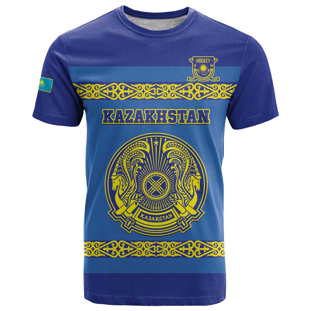 Custom Kazakhstan Hockey T-Shirt Go Kazakh Graphic Tee