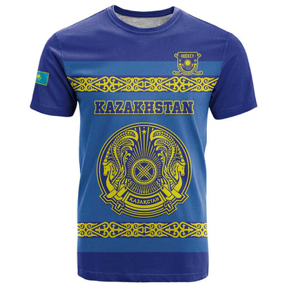 Custom Kazakhstan Hockey T-Shirt Go Kazakh Graphic Tee
