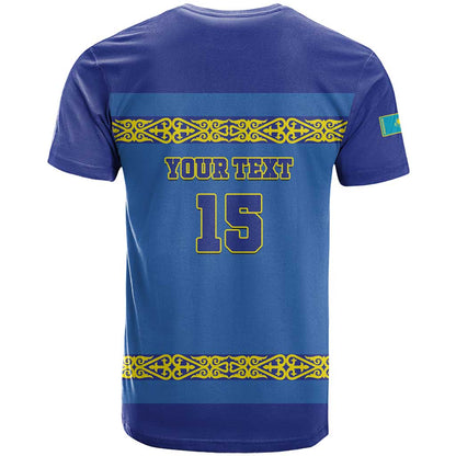 Custom Kazakhstan Hockey T-Shirt Go Kazakh Graphic Tee