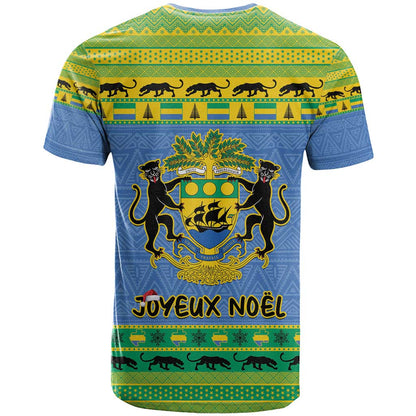 Gabon Christmas T-Shirt Coat Of Arms Joyeux Noel Graphic Tee