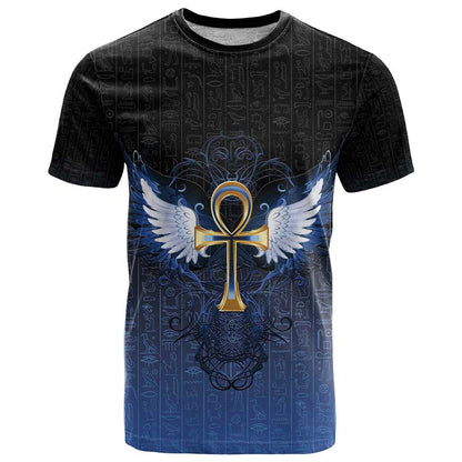 Personalised Egyptian Ankh T-Shirt Egypt Hieroglyphs Pattern Graphic Tee