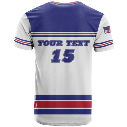 Custom USA Ice Hockey T-Shirt Old Glory On Ice Graphic Tee