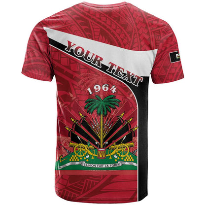 Personalized Haiti T-Shirt Flag 1964 Coat Of Arms - Polynesian Style Graphic Tee