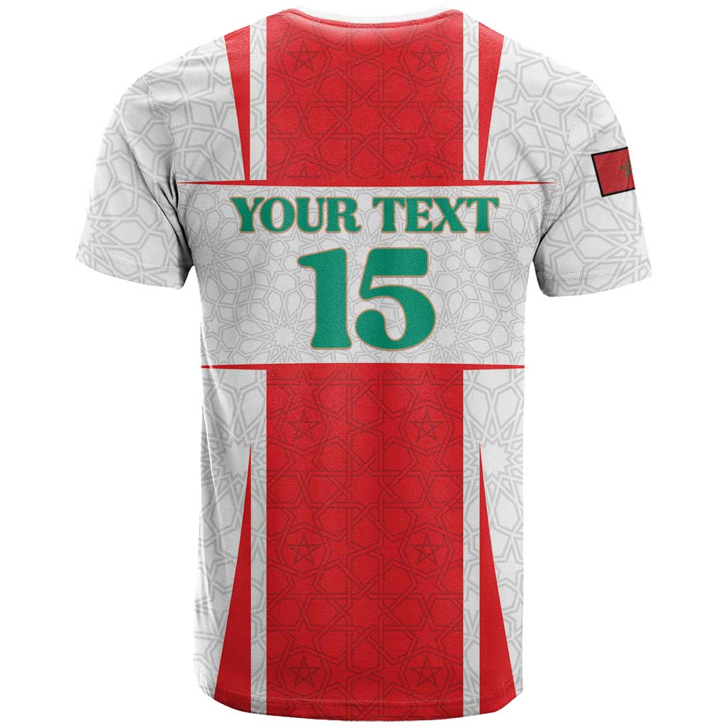 Custom Morocco Football T-Shirt Go Champions Atlas Lions - White Graphic Tee