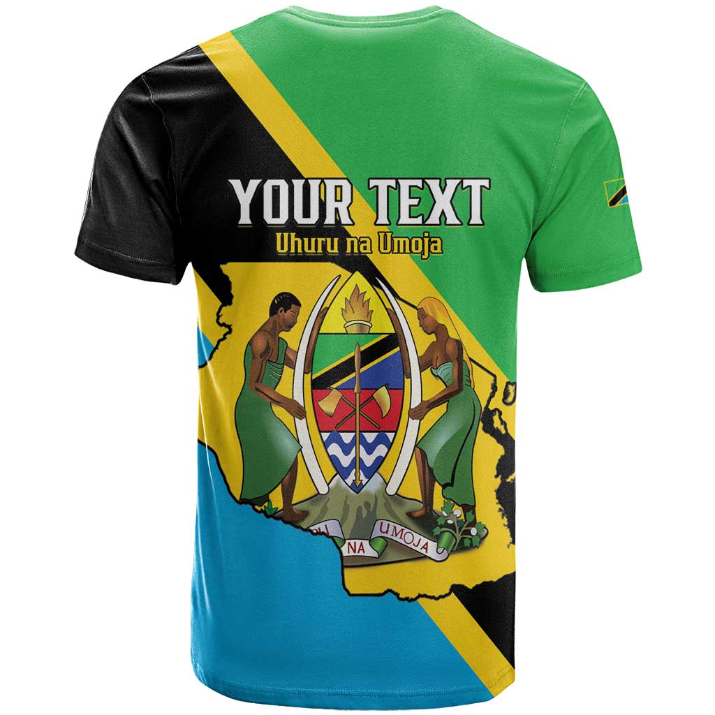 Personalised Tanzania Union Day T-Shirt Coat Of Arms With Map Graphic Tee