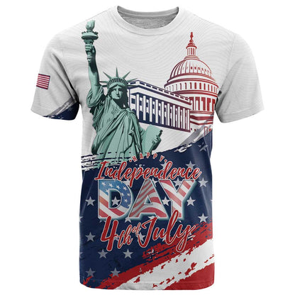 Personalized Fourth Of July T-Shirt Happy USA Independence Day Graphic Tee