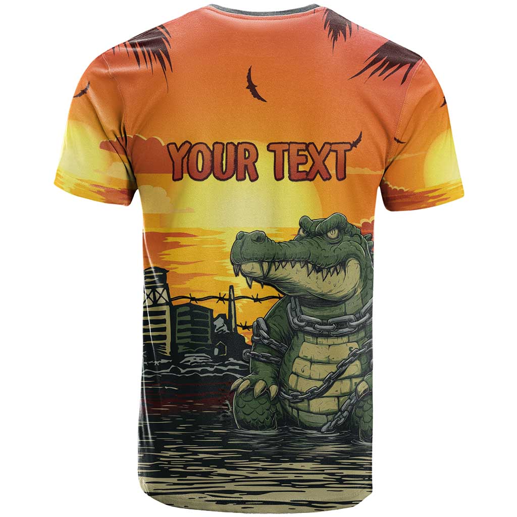 Personalized Alligator Alcatraz T-Shirt Gator Island Prison Retro Sunset Graphic Tee